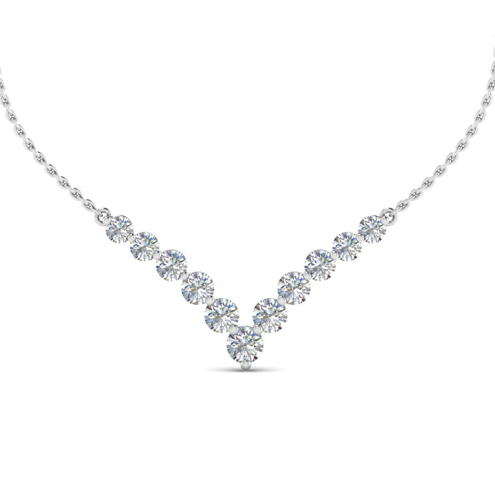 Fascinating Diamonds V Shaped Diamond Heart Necklace