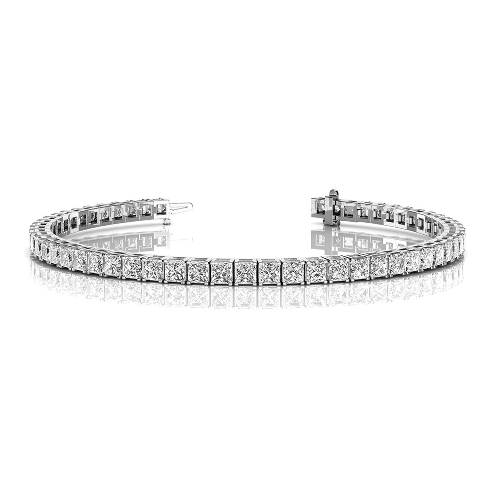 5 Carat Princess Cut Diamond Tennis Bracelet In 18k White Gold 5 Carat Princess Cut Diamond Tennis Bracelet In 18k White Gold Fdobr70160 Nl Wg