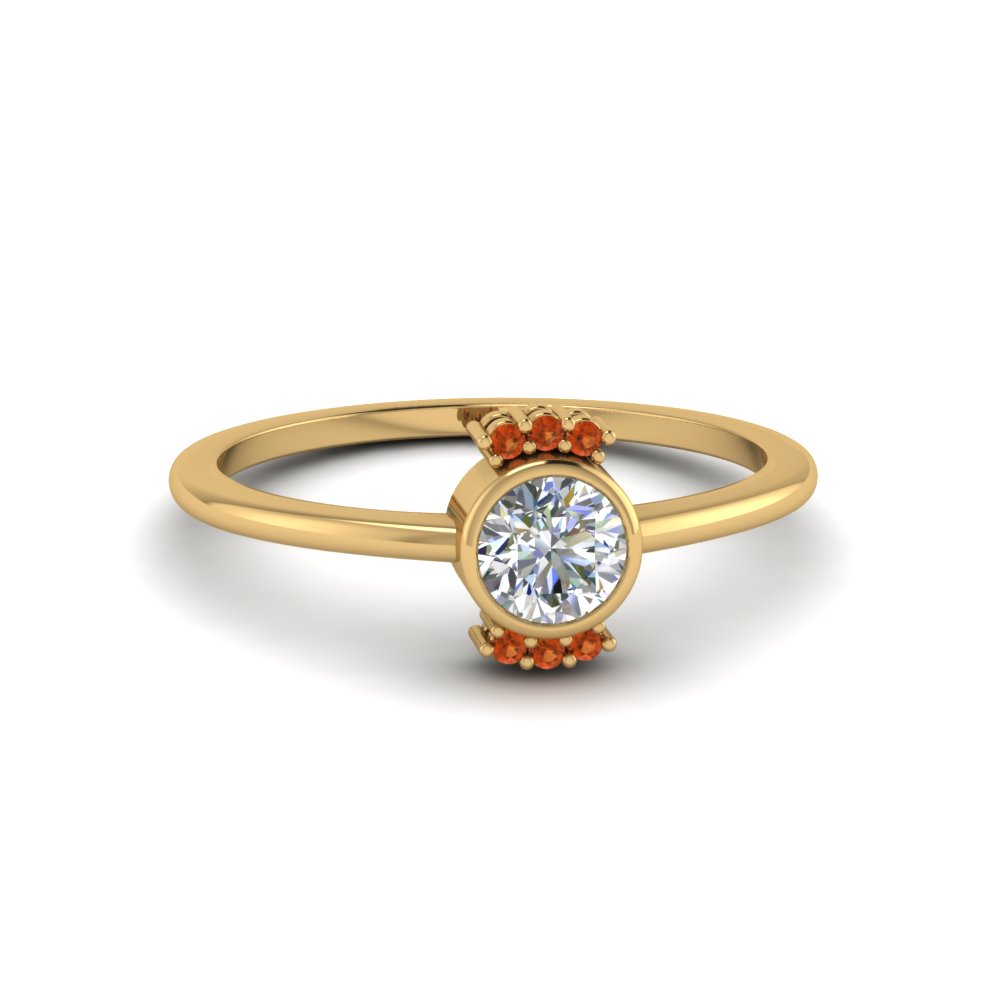 Bezel Set Round Diamond Promise Ring