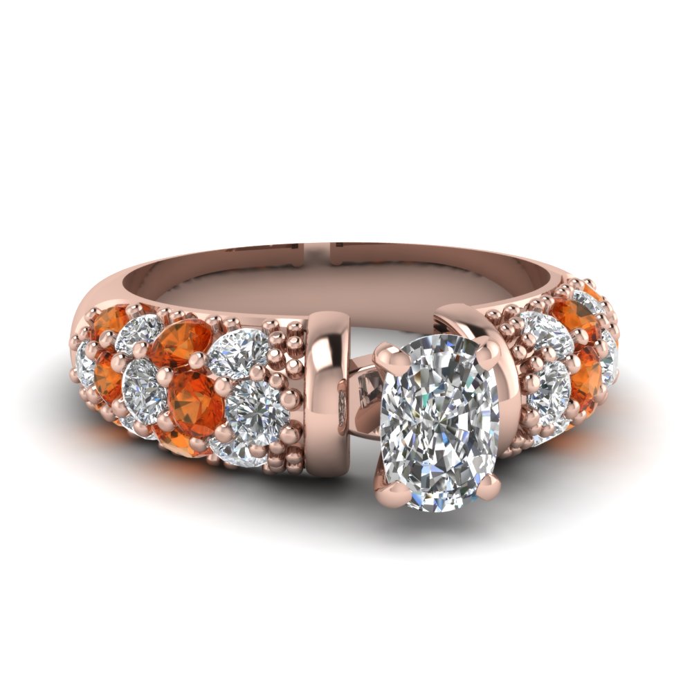 Cluster Accent Cushion Diamond Ring