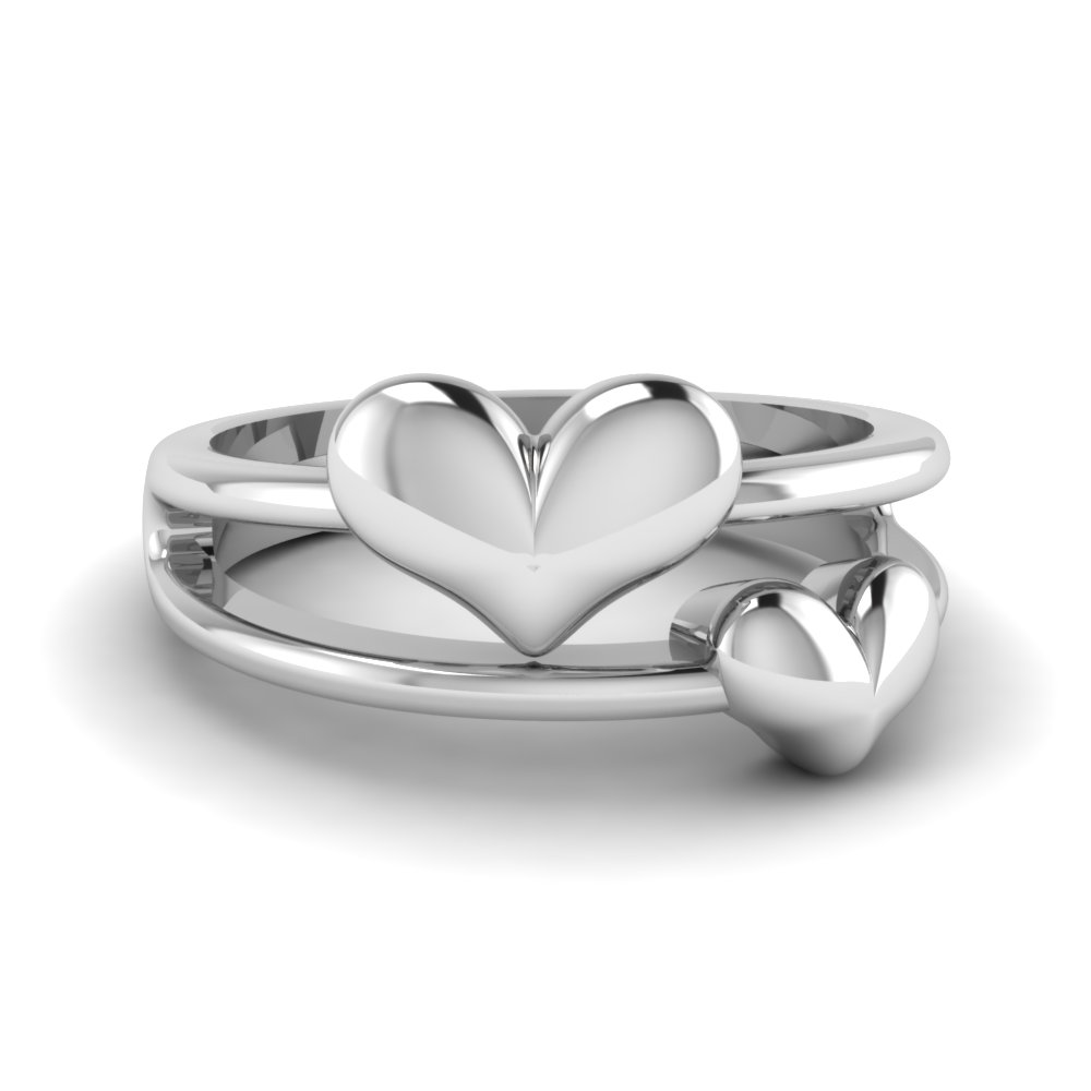 Gold Double Heart Promise Ring