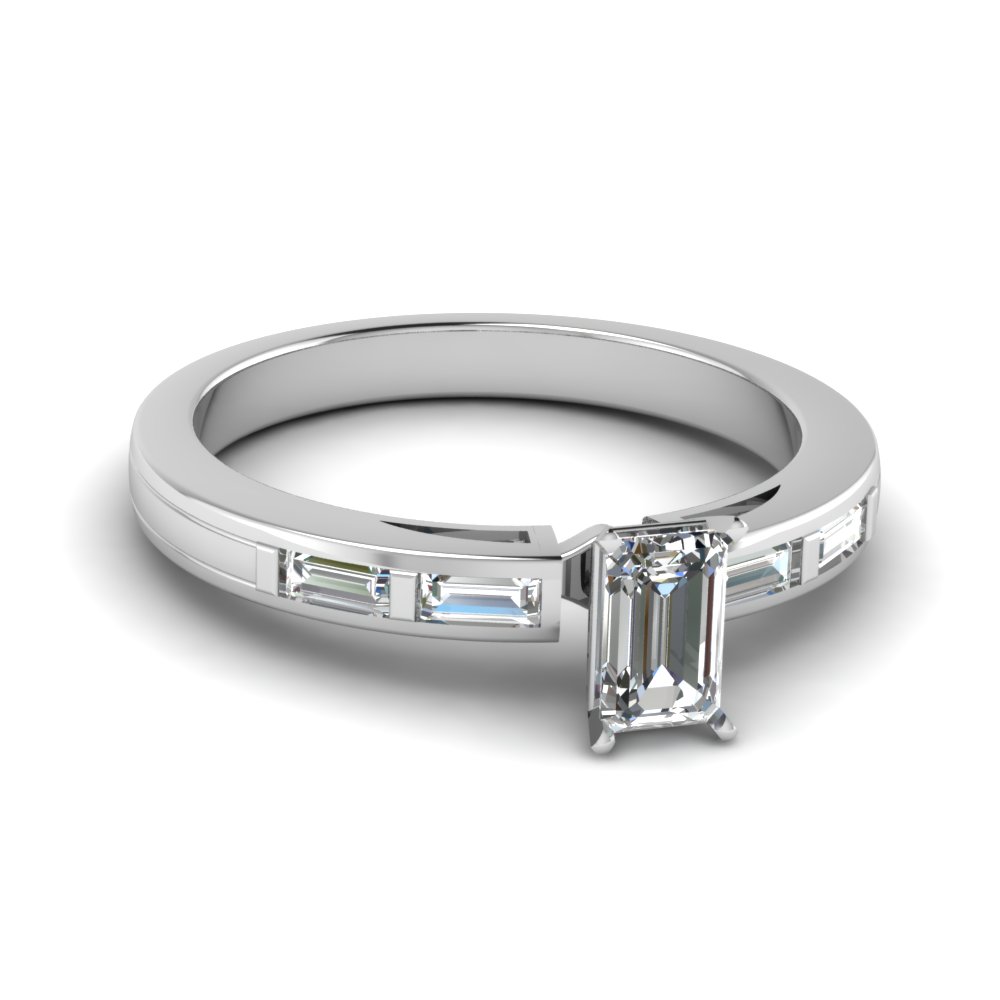 Baguette Emerald Cut Diamond Proposal Ring