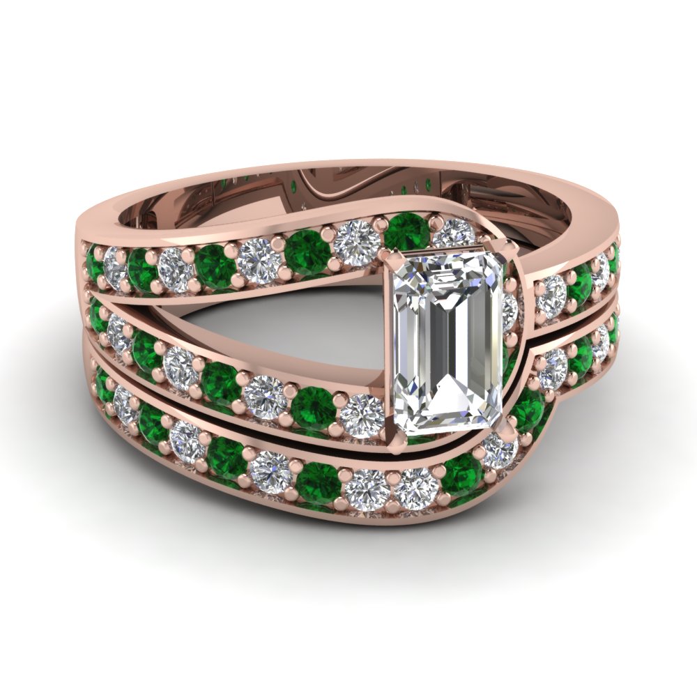 Split Swirl Diamond Wedding Ring Sets