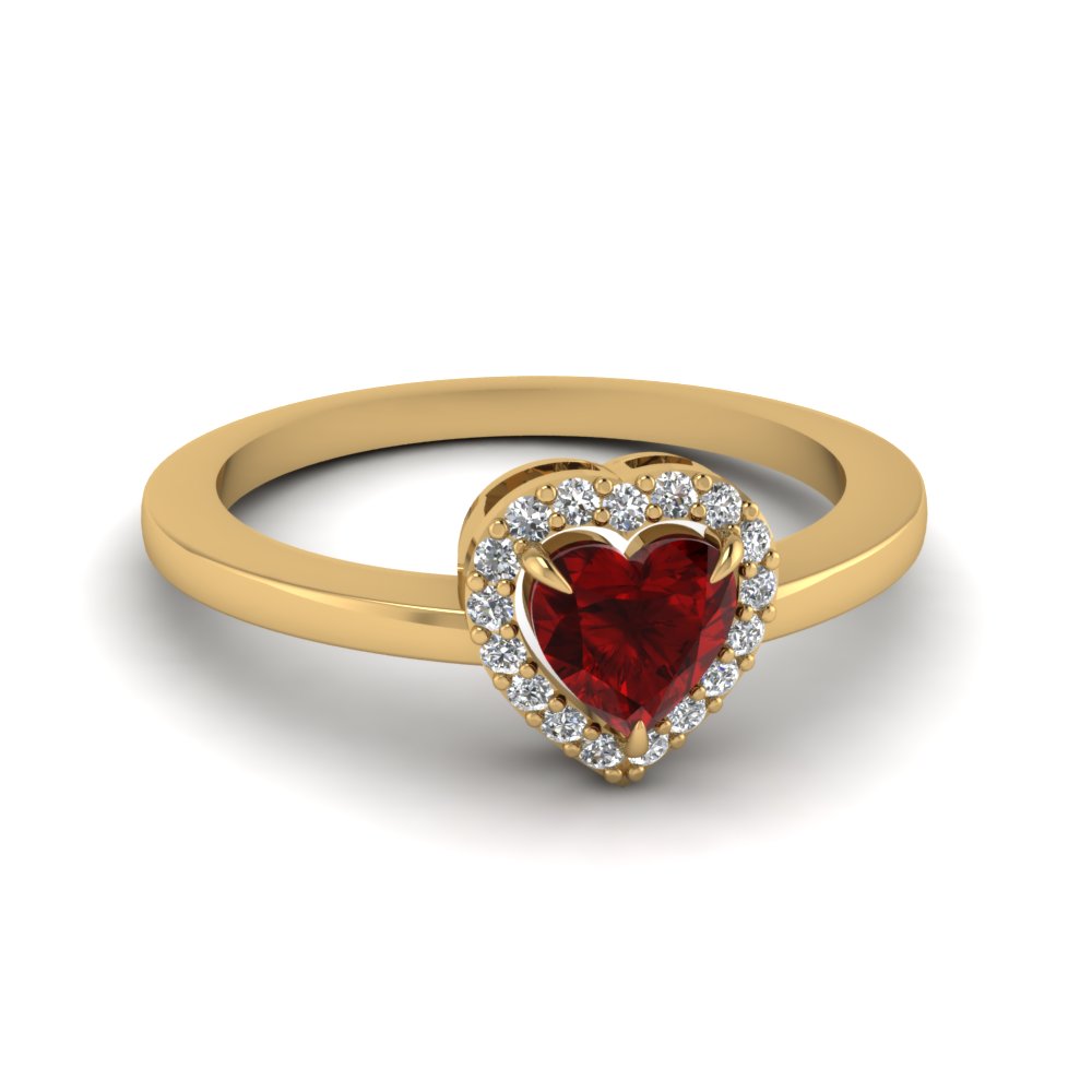 Womens Jewellery Rings Effy 14k Yellow Gold Ruby & Diamond Ring in Red 
