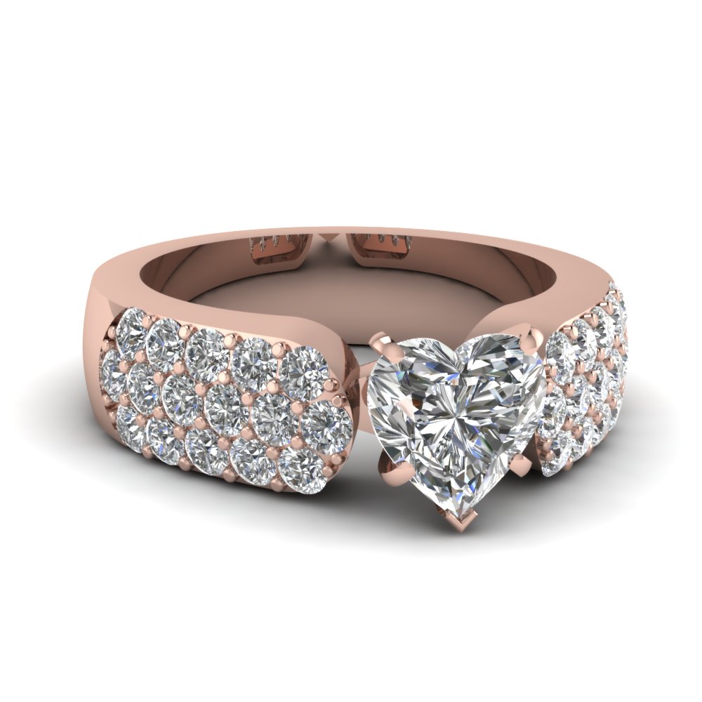 Expensive Engagement Rings with White Diamond in 14K Rose Gold