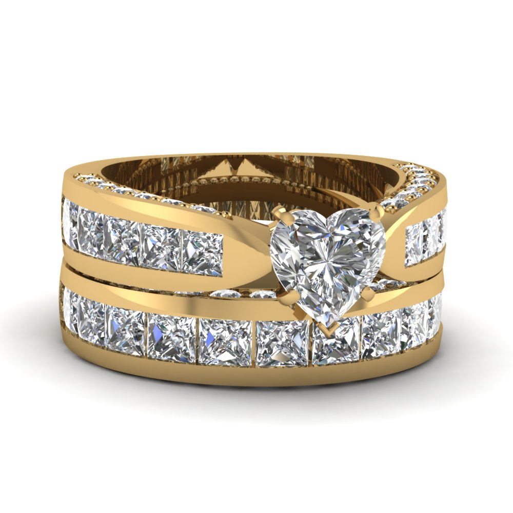 Expensive Engagement Rings with White Diamond in 14K Yellow Gold