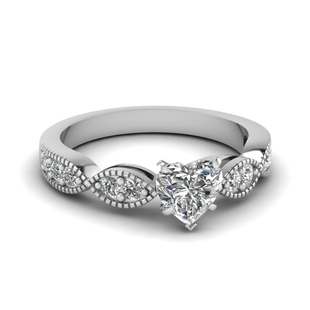 Heart Shaped Diamond Engagement Ring