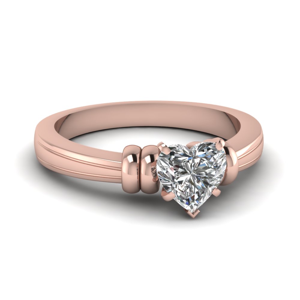 Solitaire Heart Shaped Engagement Rings