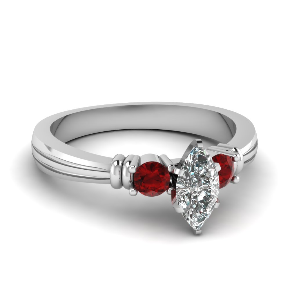 Red gemstone engagement rings