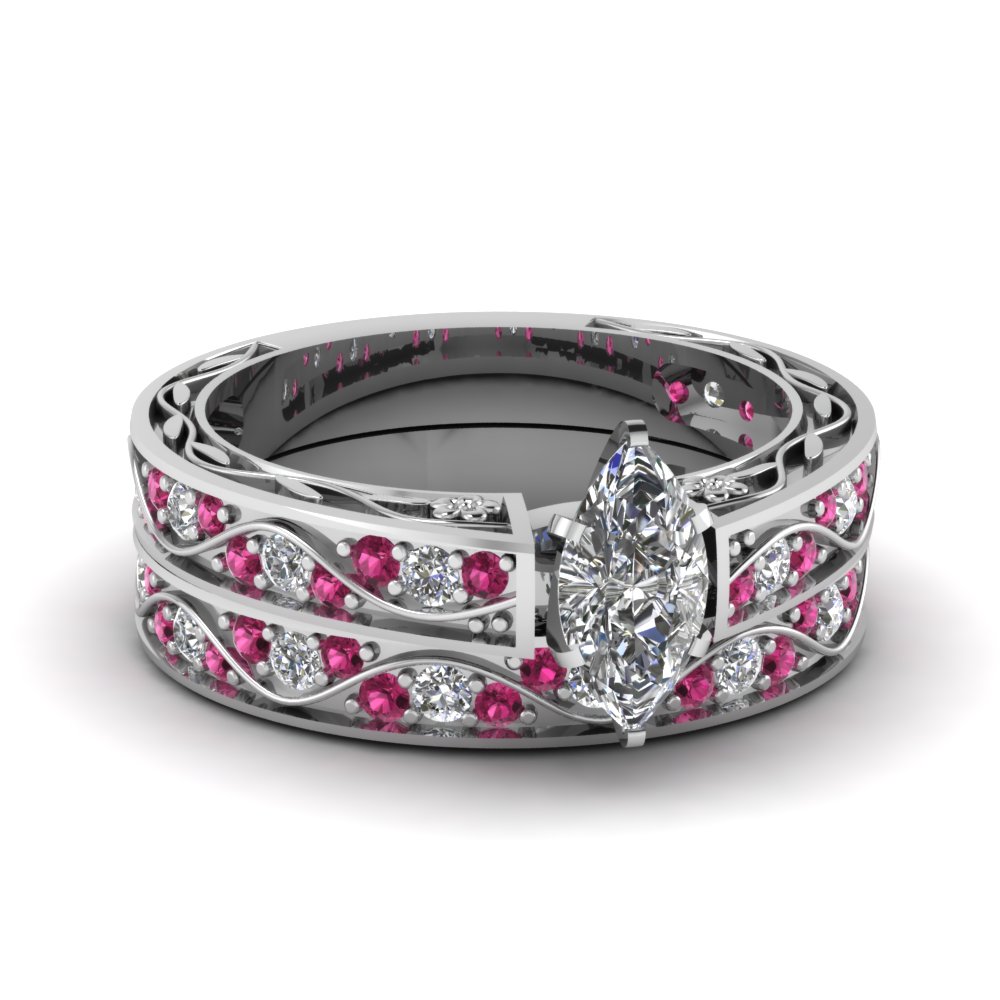 Platinum wave wedding ring