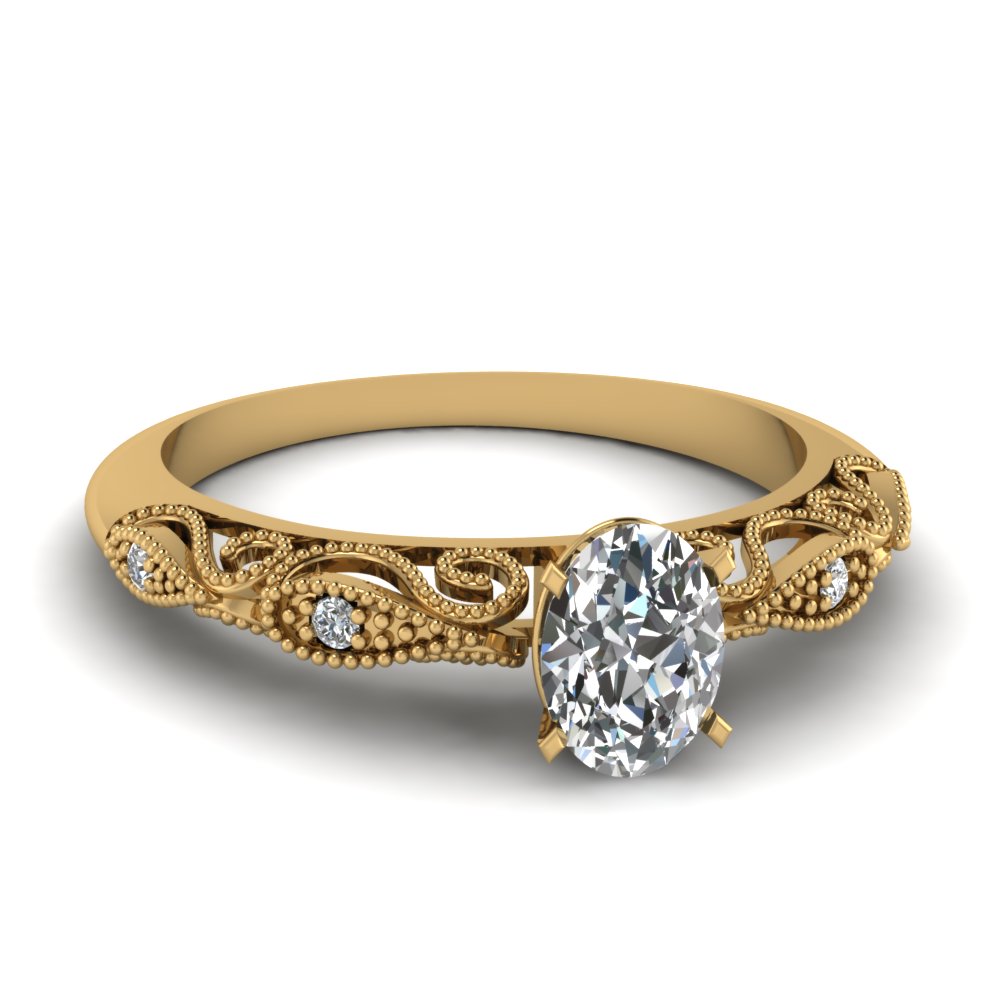 Yellow Gold Filigree Engagement Ring