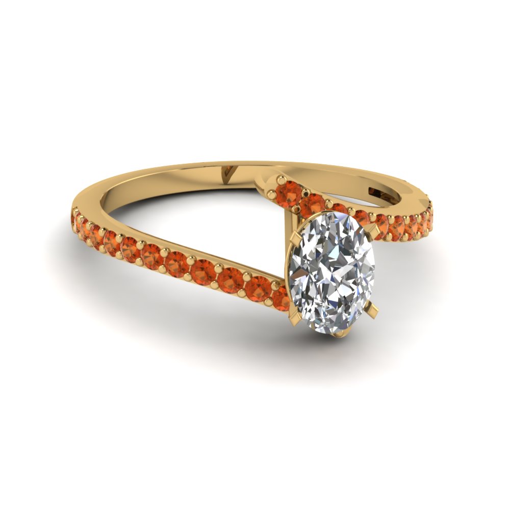 Interwoven Oval Diamond And Sapphire Gemstone Ring 