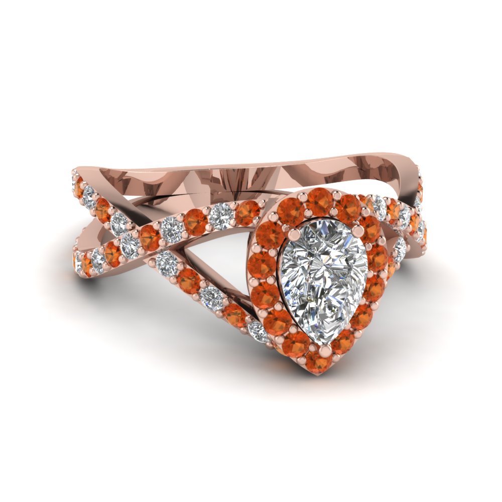 Entwined Halo Diamond Engagement Ring