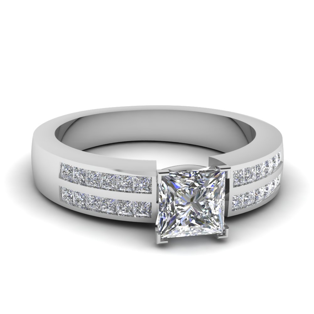 1 Carat Princess Channel Set Diamond Ring