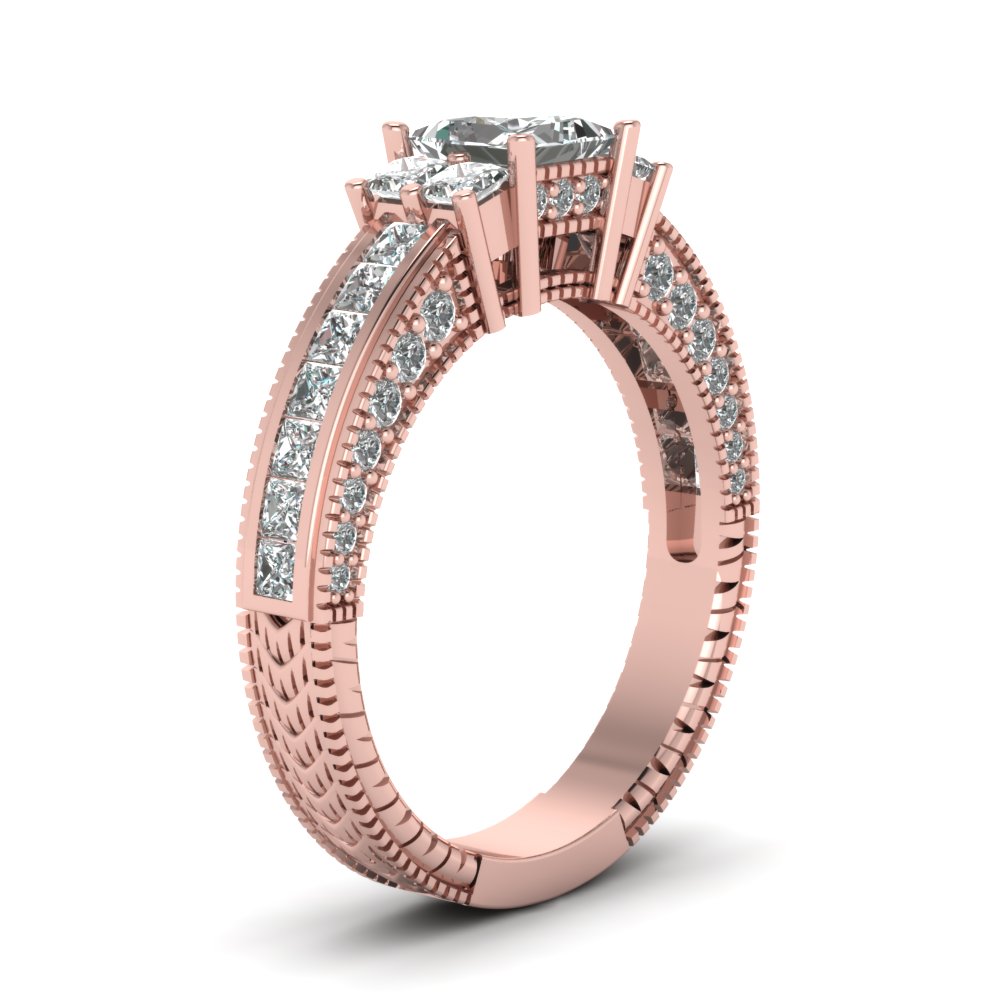 Princess Channel Set Diamond Engagement Ring
