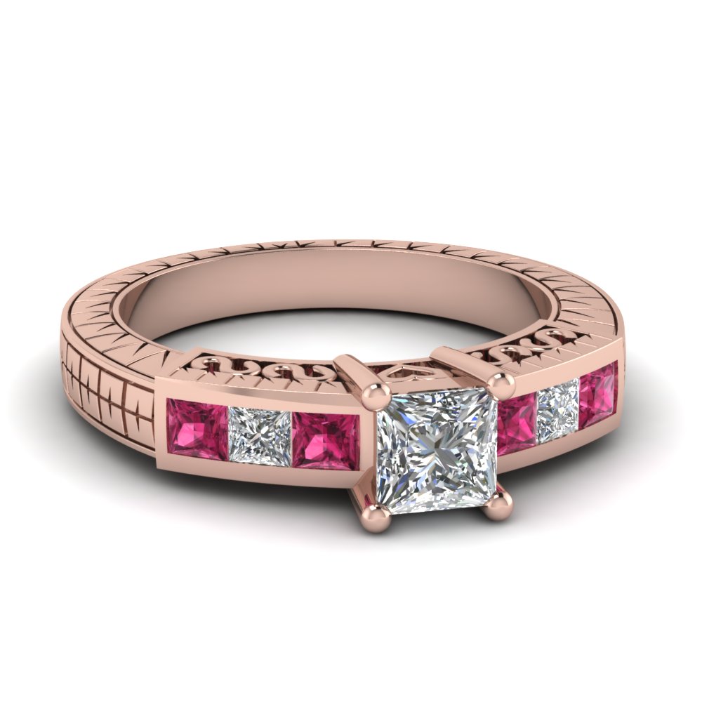 3/4 Carat Princess Cut Diamond Ring For Women