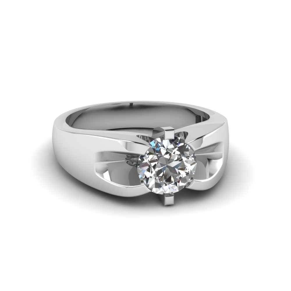 1 carat solitaire mens diamond wedding band