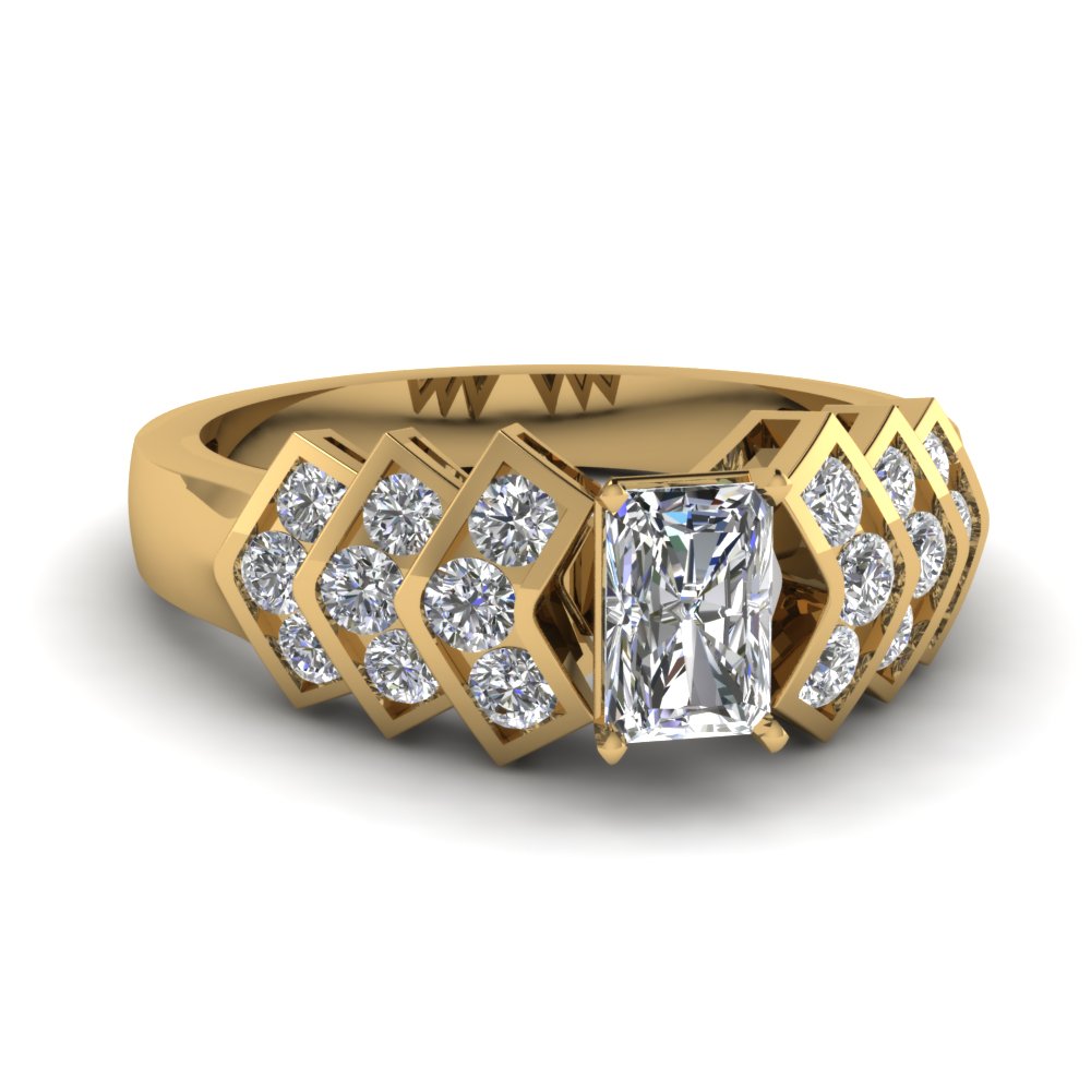 1.5  Channel Set Radiant Diamond Engagement Ring