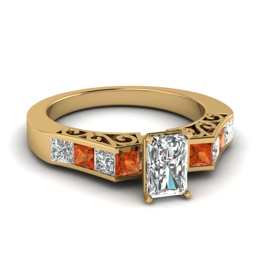 Radiant Cut diamond Vintage Engagement Ring