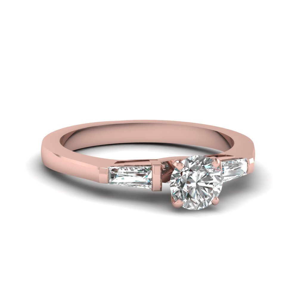 Baguette 3 Stone Half Carat Engagement Ring