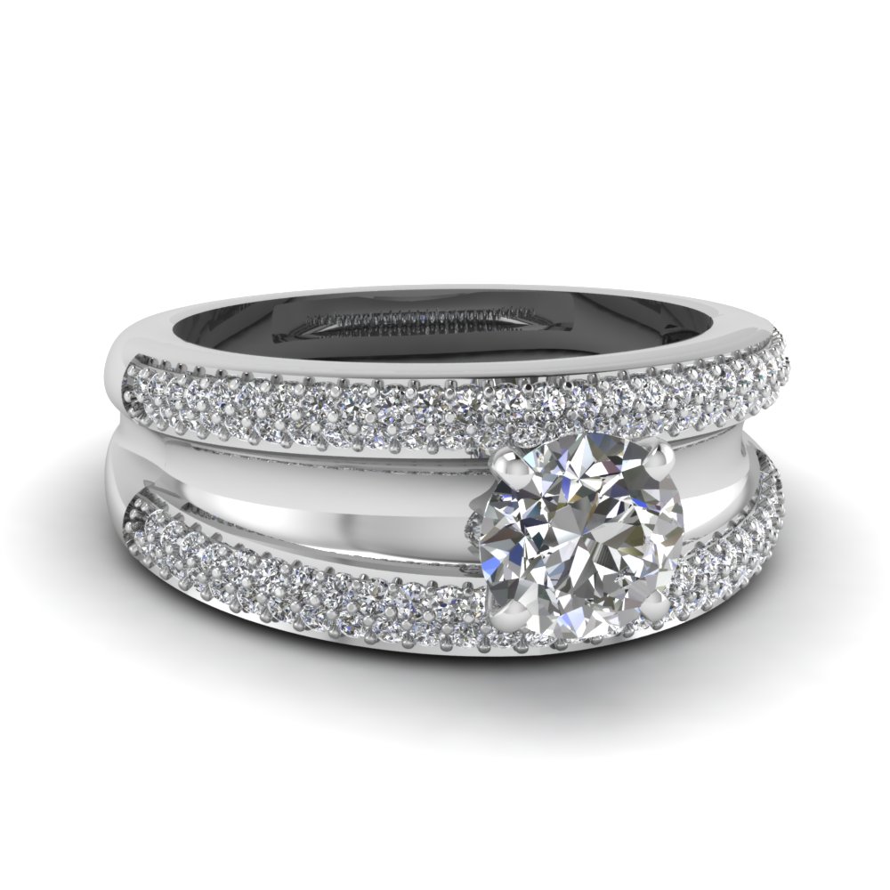 Split Round Diamond Engagement Ring