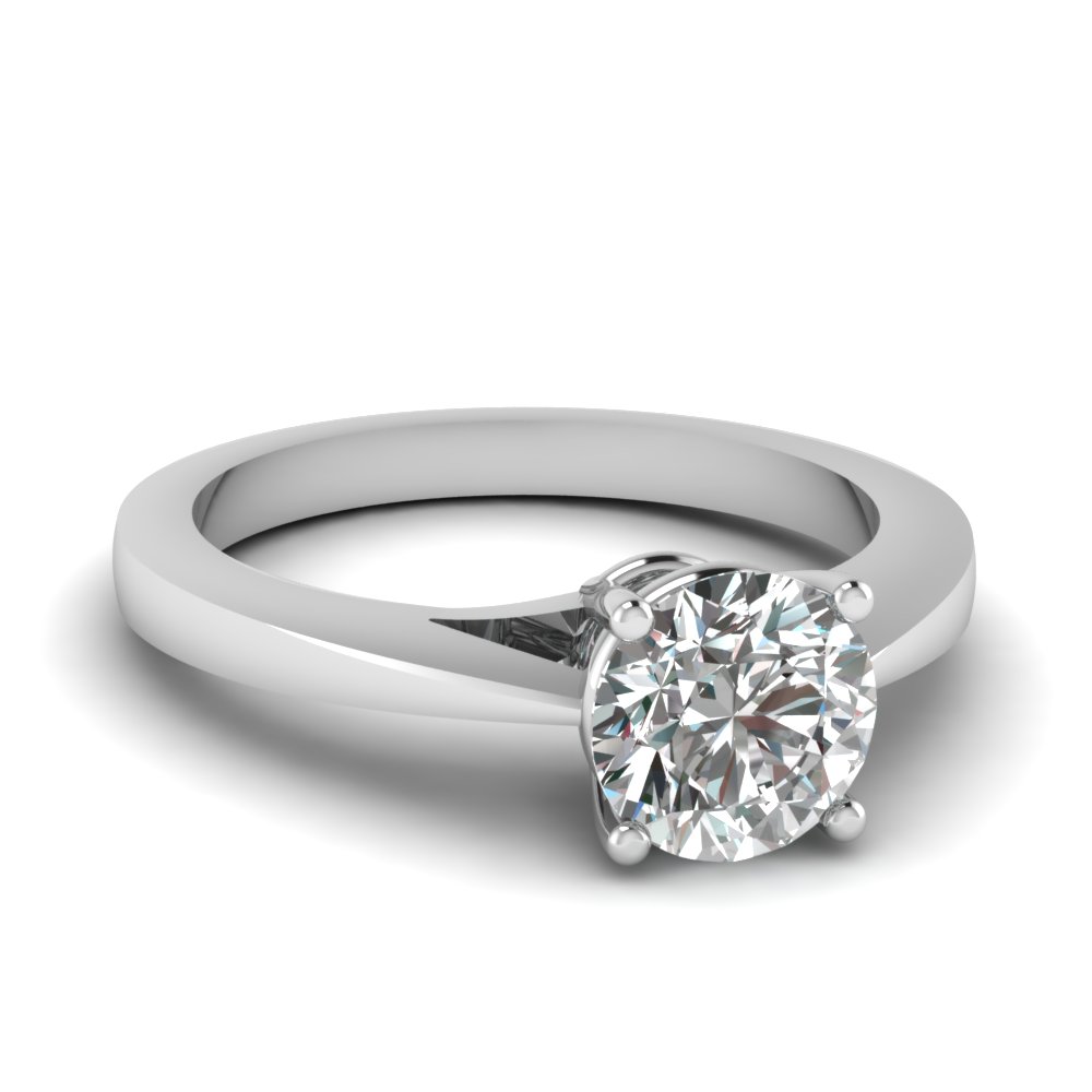 1 Carat Tapered Cathedral Solitaire Engagement Ring