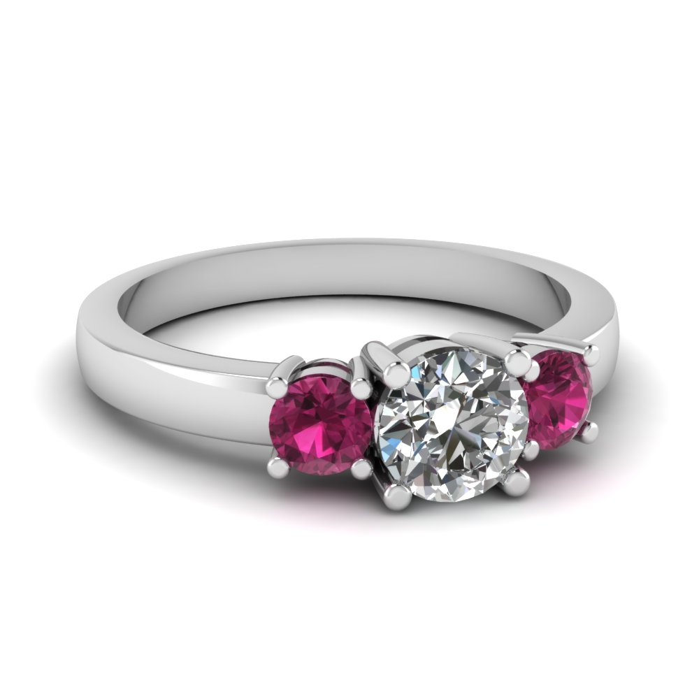 Three Stone Round Diamond Engagement Ring