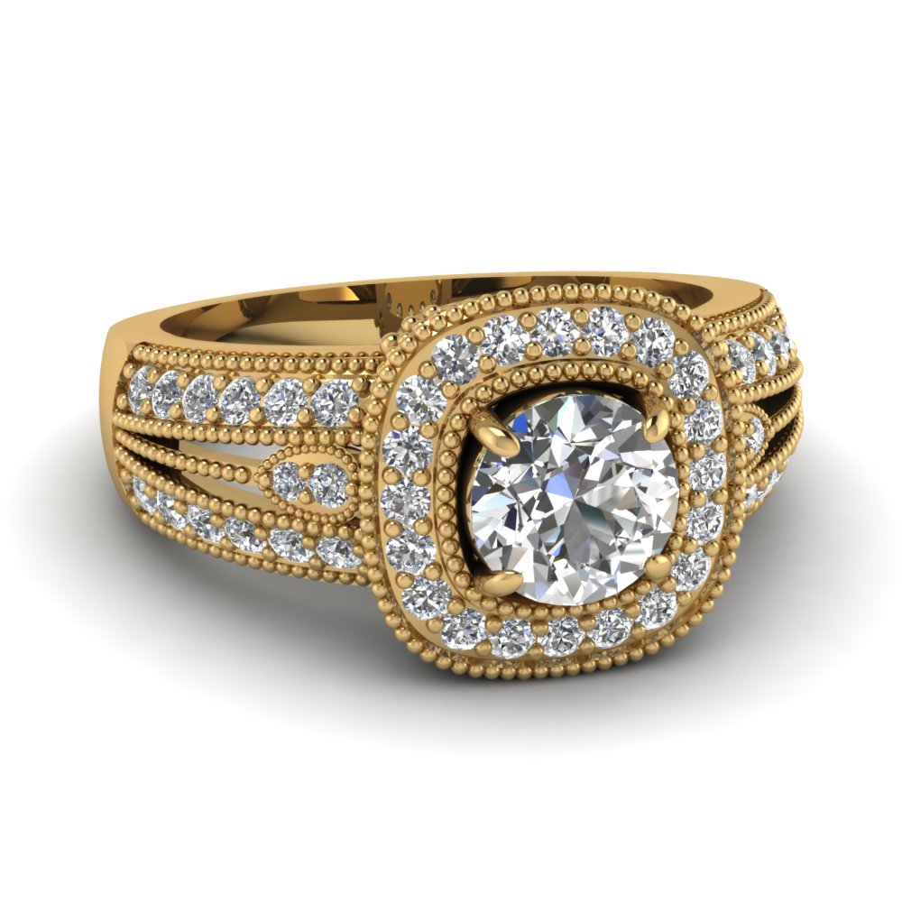 Vintage Big Diamond  Halo Ring